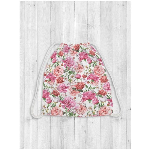 JoyArty Рюкзак-мешок Теплые оттенки роз bpa_13889, розовый/белый/зеленый joyarty рюкзак мешок цветочная картина bpa 2862 белый розовый зеленый