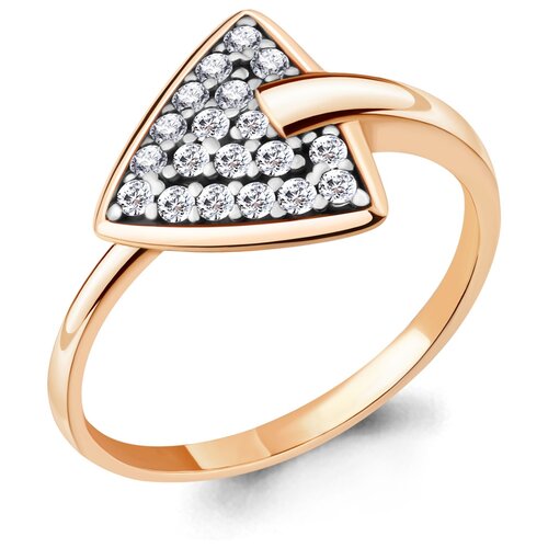 фото Кольцо из золочёного серебра aquamarine а68753а-п с фианитом diamant-online