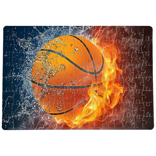 фото Пазлы coolpodarok баскетбол баскетбольный мяч огонь вода 20х29см 120 элемента