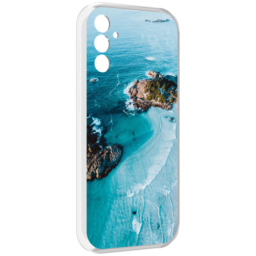 Чехол MyPads красивый голубой залив для Samsung Galaxy M13 задняя-панель-накладка-бампер чехол mypads красивый голубой арнамент для samsung galaxy m13 задняя панель накладка бампер
