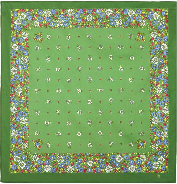 Платок Павловопосадская платочная мануфактура,76х76 см, зеленый