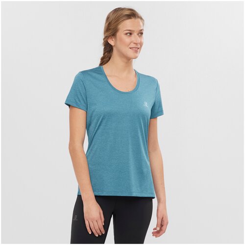 Футболка Беговая Salomon Agile Short Sleeve Tee W Opal Blue/Harbor (Us:l)