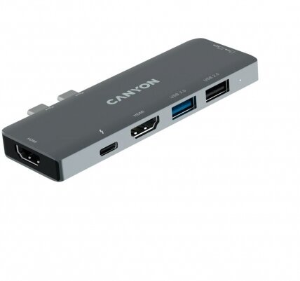 Хаб (разветвитель) Canyon DS-05 7 портов (Type-C 100 Вт, USB 3.0, USB 2.0, 2 x HDMI, TF, SD)