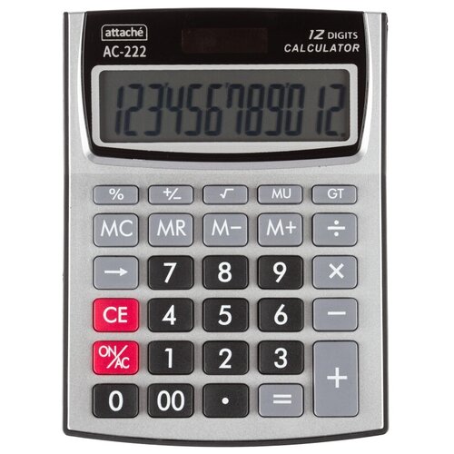 Калькулятор настольный компактный Attache AC-222,12р,дв.пит,144x107cереб