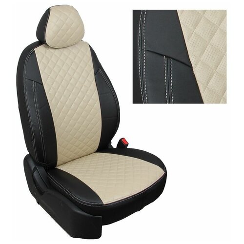 фото Чехлы hyundai elantra 4 hd 2000-2020 экокожа черный, бежевый автопилот kha-el-e4-chebe-r