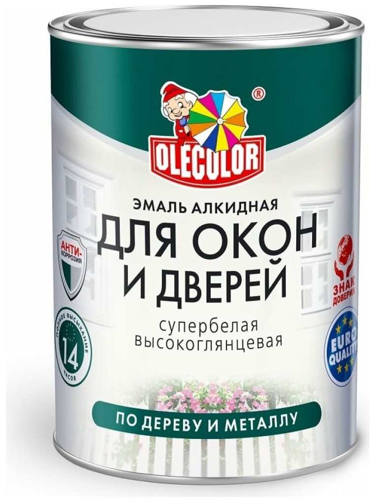 Эмаль для окон и дверей OLECOLOR белый 0.9 кг 4300001301