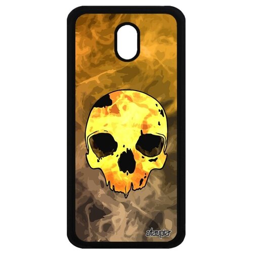 фото Защитный чехол на смартфон // galaxy j3 2017 // "череп" skull death, utaupia, желтый