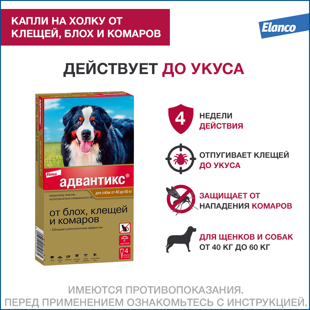 Bayer раствор от блох и клещей Адвантикс.