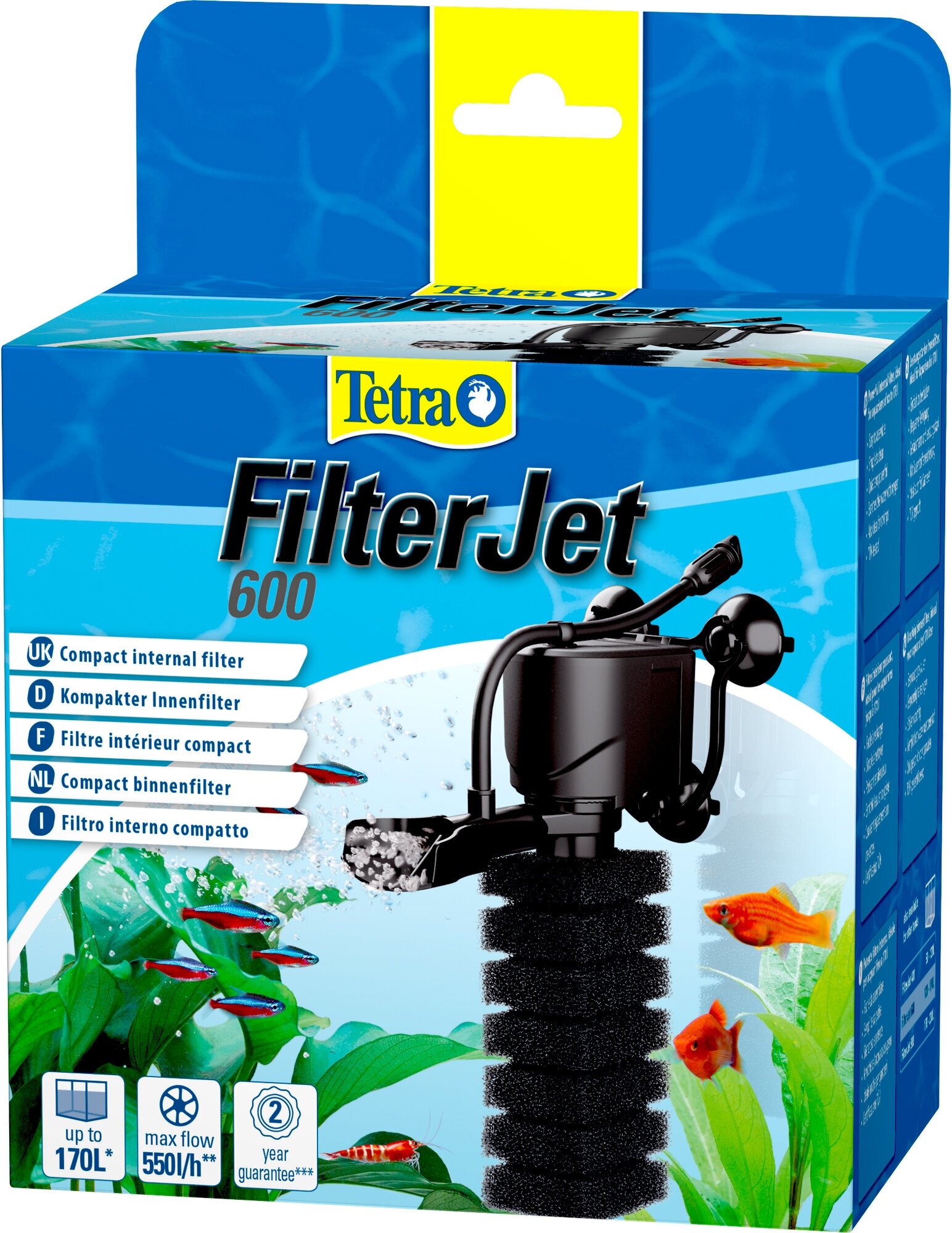 Фильтр внутренний FilterJet 600 компактный для аквариумов 120-170л Tetra FilterJet 600 для аквариумов 120-170л, 550л/ч, 6Вт - фото №15