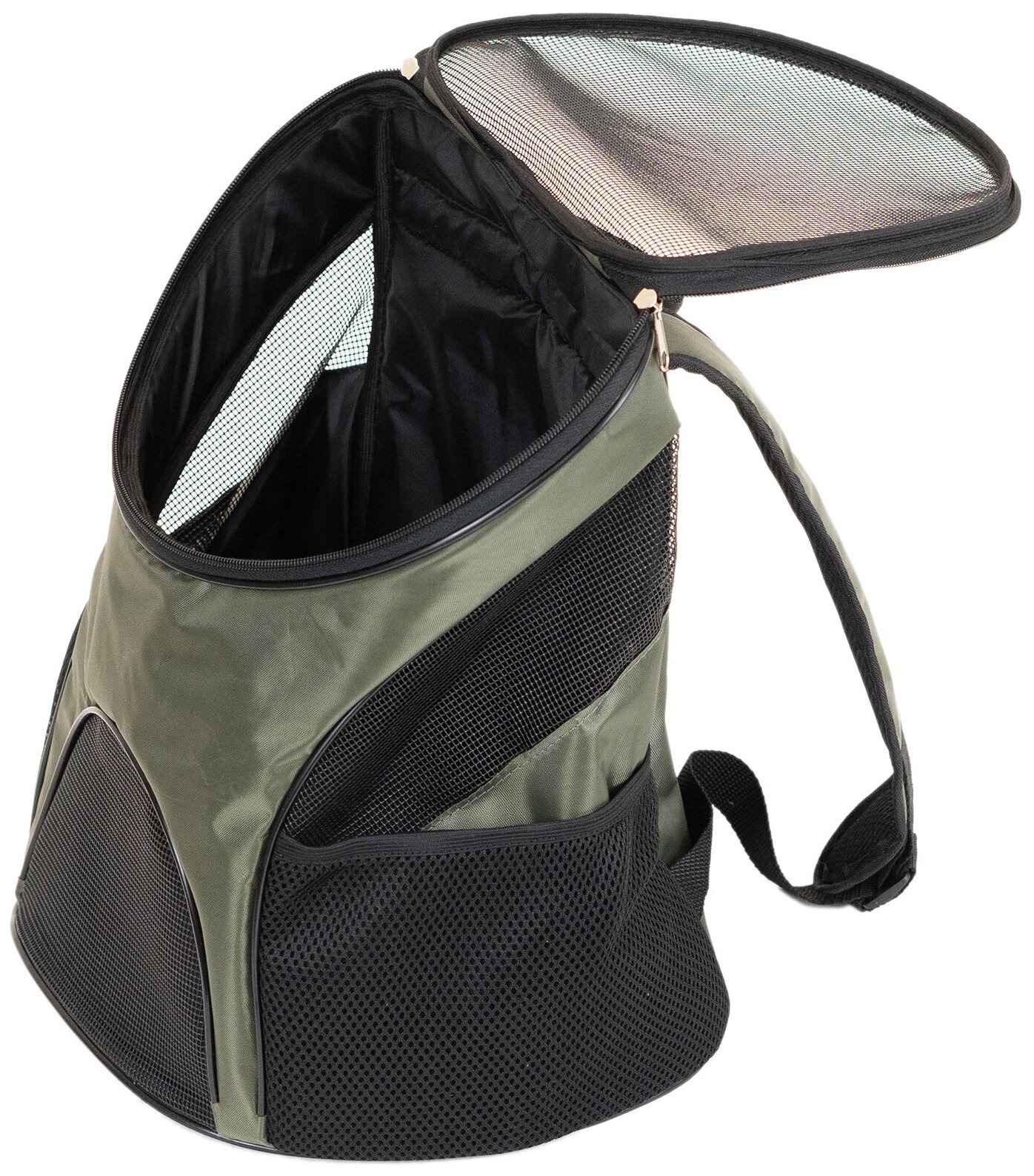Переноска рюкзак №1 PetTails модель Чужой 36 х 34 х 26см (2 кармана, нейлон), зелёный