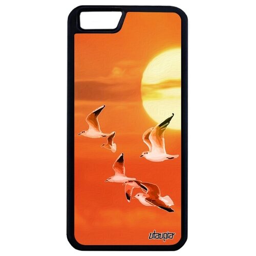 фото Простой чехол для мобильного // iphone 6 plus // "чайки" птицы дизайн, utaupia, оранжевый