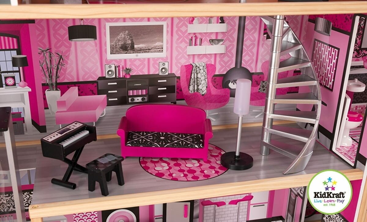Большой кукольный дом KidKraft для Barbie (Барби) Сияниес мебелью - фото №15