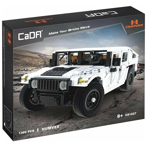 конструктор cada c61027w technic humwee h2 1380 деталей Конструктор внедорожник HUMVEE Хаммер CaDA Technic 1:12, 1386 элемент