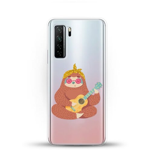 фото Силиконовый чехол лама с гитарой на huawei nova 7 se andy & paul