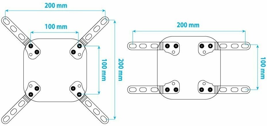 Комплект адаптеров для крепления телевизора/монитора на кронштейн Kromax Adapter-200