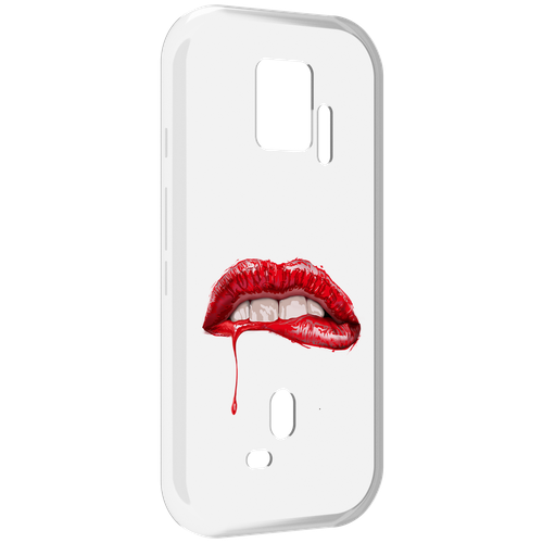 Чехол MyPads яркие красные губы для ZTE Nubia Red Magic 7S Pro задняя-панель-накладка-бампер