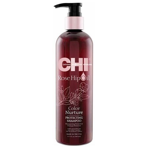 CHI Rose Hip Oil Shampoo - Шампунь с маслом лепестков роз 340 мл шампунь для волос chi шампунь с маслом шиповника для окрашенных волос rose hip oil color nurture protecting shampoo