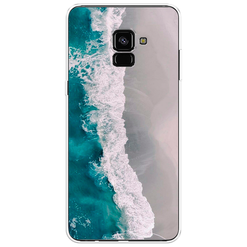 Силиконовый чехол на Samsung Galaxy A8 + / Самсунг Галакси А8 Плюс 2018 Бирюзовые волны жидкий чехол с блестками на гребне волны 2 на samsung galaxy a8 самсунг галакси а8 плюс 2018