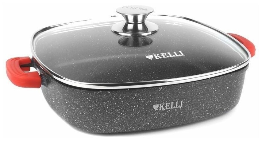 Сковорода-сотейник Kelli KL-4020-28 4,5л. с мраморным покрытием 28см