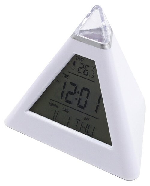 Будильник Irit Пирамидка RGBподсветка календарь, термометр