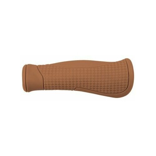 фото Грипсы велосипедные m-wave резина, эргономичные, антискользящие, 130 мм, коричневые, 5-410521