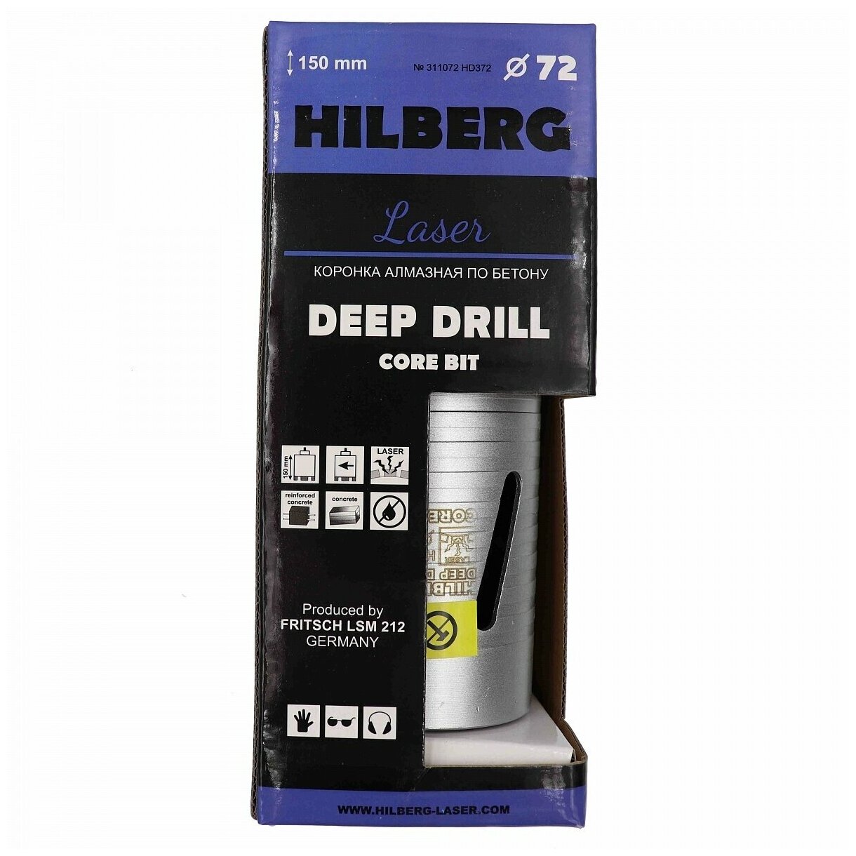 Коронка алмазная по бетону Laser Deep Drill (72х150 мм) Hilberg HD372 - фотография № 8