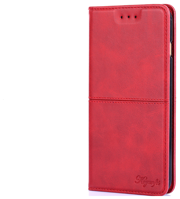 Чехол-книжка MyPads для iPhone 12 (6.1) / iPhone 12 Pro (6.1) из качественной импортной кожи прошитый элегантной прострочкой Ретро красный с магн.