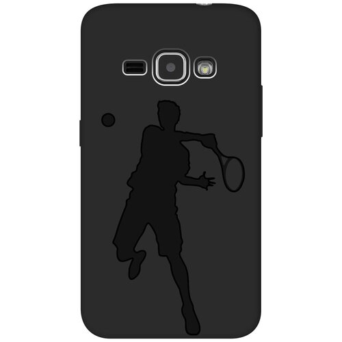 Матовый чехол Tennis для Samsung Galaxy J1 (2016) / Самсунг Джей 1 2016 с эффектом блика черный