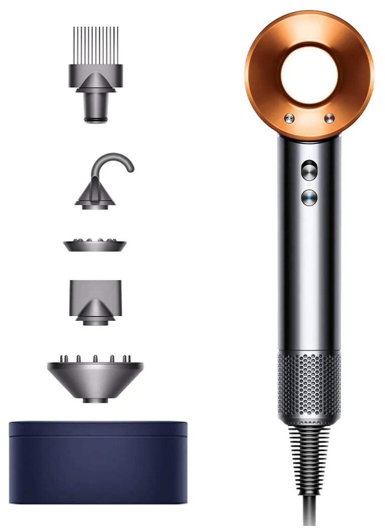 Фен Dyson Supersonic HD07 (никель/медный) с чехлом EU