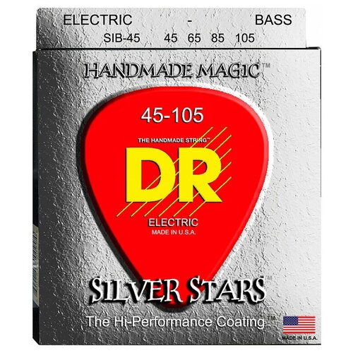 фото Dr strings sib-45 silver stars струны для 4-струнной бас-гитары