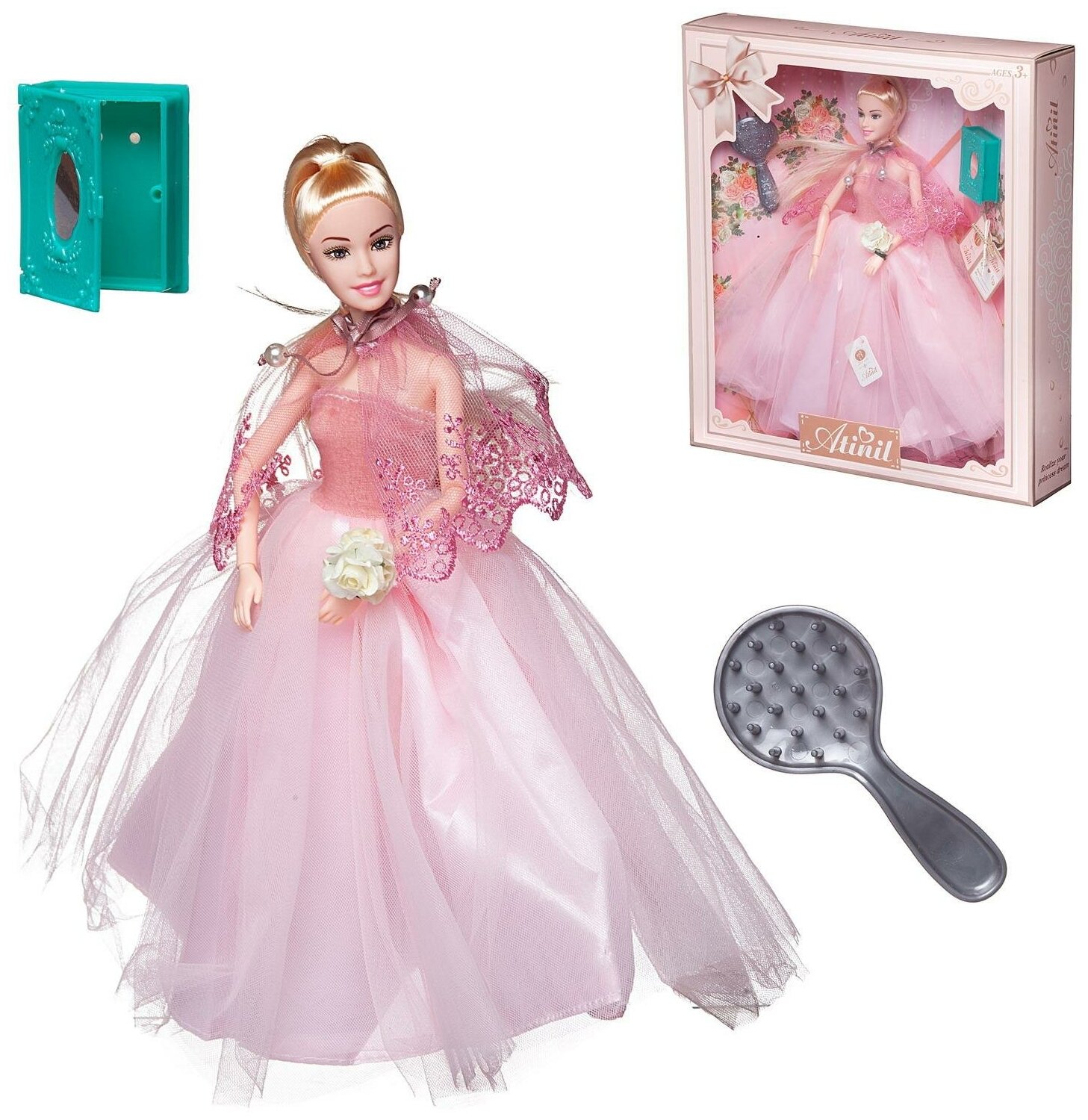 Кукла Junfa Atinil (Атинил) Мой розовый мир в длинном платье, 28см WJ-21543
