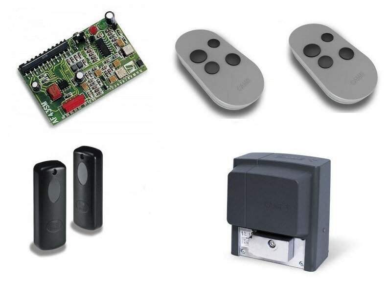 фото Автоматика для откатных ворот CAME BX708AGS, комплект: привод, радиоприемник, 2 пульта, фотоэлементы