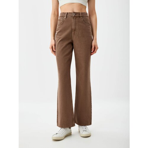 Джинсы широкие Sela, размер S INT, коричневый джинсы широкие sela размер xs int коричневый
