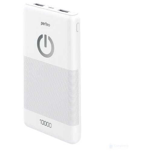 Perfeo Powerbank 10000 mah + Micro usb In Micro usb Out USB 1 А 2.1A White (PF_B4297)