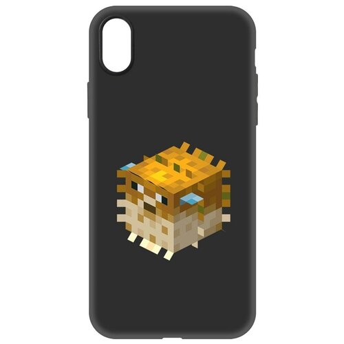 Чехол-накладка Krutoff Soft Case Minecraft-Иглобрюх для iPhone XR черный чехол накладка krutoff soft case minecraft иглобрюх для realme c30 черный