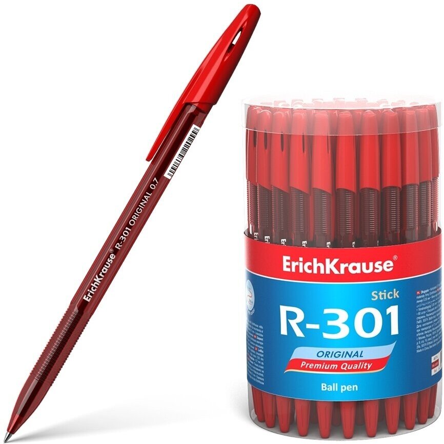 Ручка шариковая Erich Krause Original Stick, 0,7, цвет чернил красный (46774)