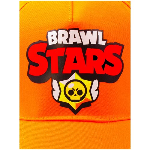 Бейсболка оранжевая детская с логотипом Бравл Старс принт светится в темноте