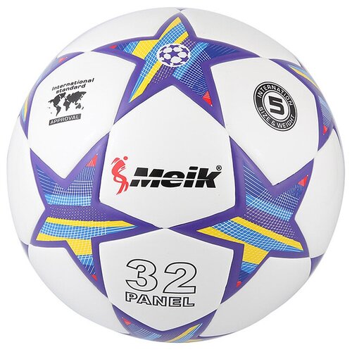 фото R18028-2 мяч футбольный "meik-098" 4-слоя tpu+pvc 3.2, 400 гр, термосшивка hawk