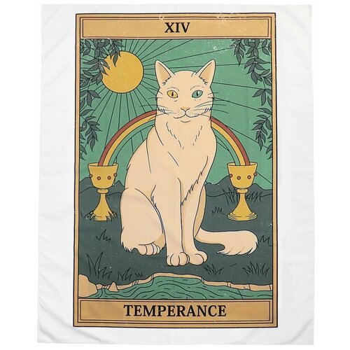 Гобелен настенный SILVARIE Умеренность карта Таро с котом 95х73 см 976₽