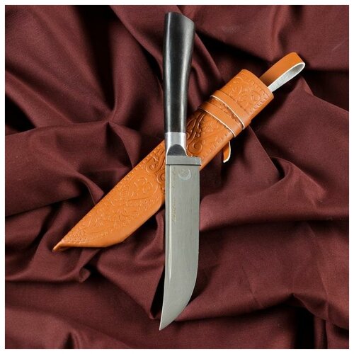Нож Корд Куруш - Малый, граб черный, сухма, пуговица, гарда олово. НС 420 (13-14 см)