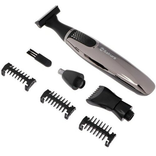 Триммер Sakura SA-5533BK для бородыусовносаушей 1-5 мм 4 насадки АКБ чёрный 190900₽