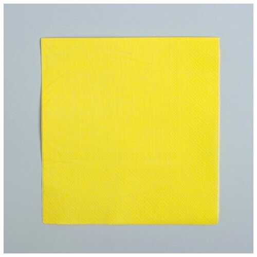Купить Страна Карнавалия Салфетки бумажные, однотонные, 25х25 см, набор 20 шт., цвет жёлтый, желтый, Бумажные салфетки