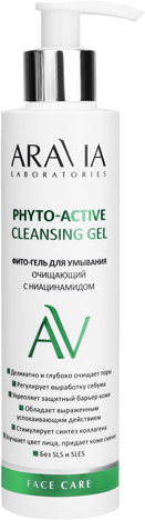 Aravia ARAVIA Laboratories Phyto-Active Cleansing Gel (Фито-гель для умывания очищающий с ниацинамидом), 200 мл