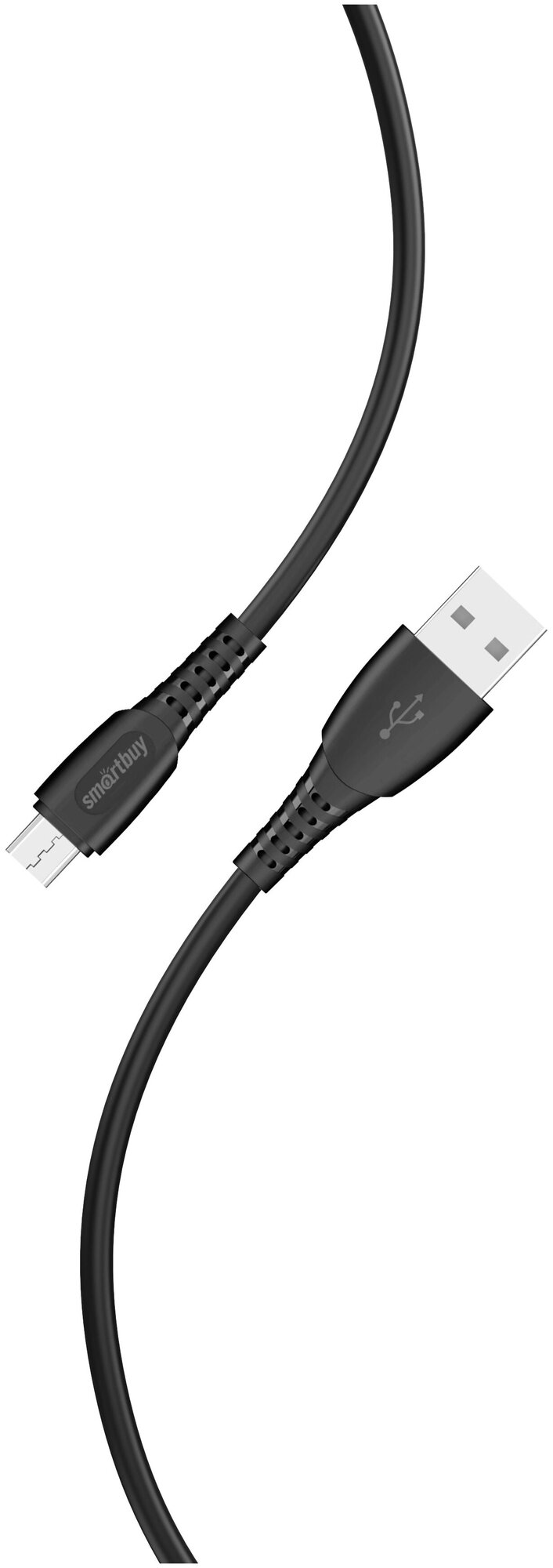 Кабель для зарядки и передачи данных S40 MicroUSB черный, 2.4 А, 1 м, Smartbuy (iK-12-S40b)