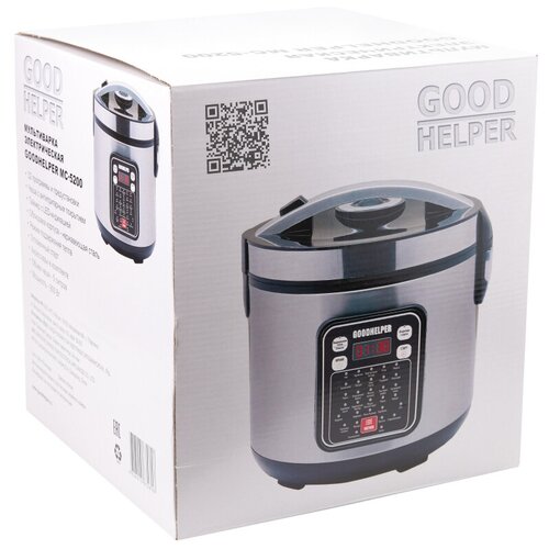 Мультиварка GOODHELPER МС-5200, 5л, 900 Вт, 32 программы мультиварка goodhelper мс 5200