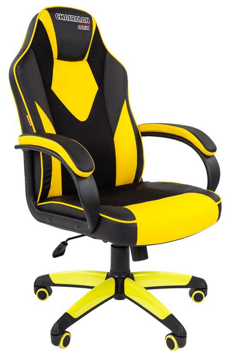 Кресло игровое CHAIRMAN GAME 17 экокожа черный/желтый