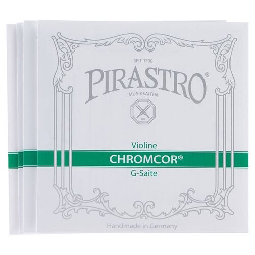 Pirastro Chromcor 319020 - струны для скрипки 4/4 (комплект), среднее натяжение, стальная основа струна для скрипки pirastro chromcor 319420 соль g