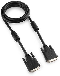 Кабель DVI-D dual link Cablexpert, 25M/25M, 1.8м, черный, экран, феррит. кольца,