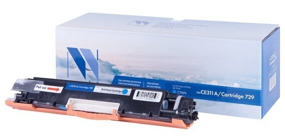 Тонер-картридж NV Print CE311A/CRG729 Cyan для Нewlett-Packard LJ Color CP1025 (1000k)