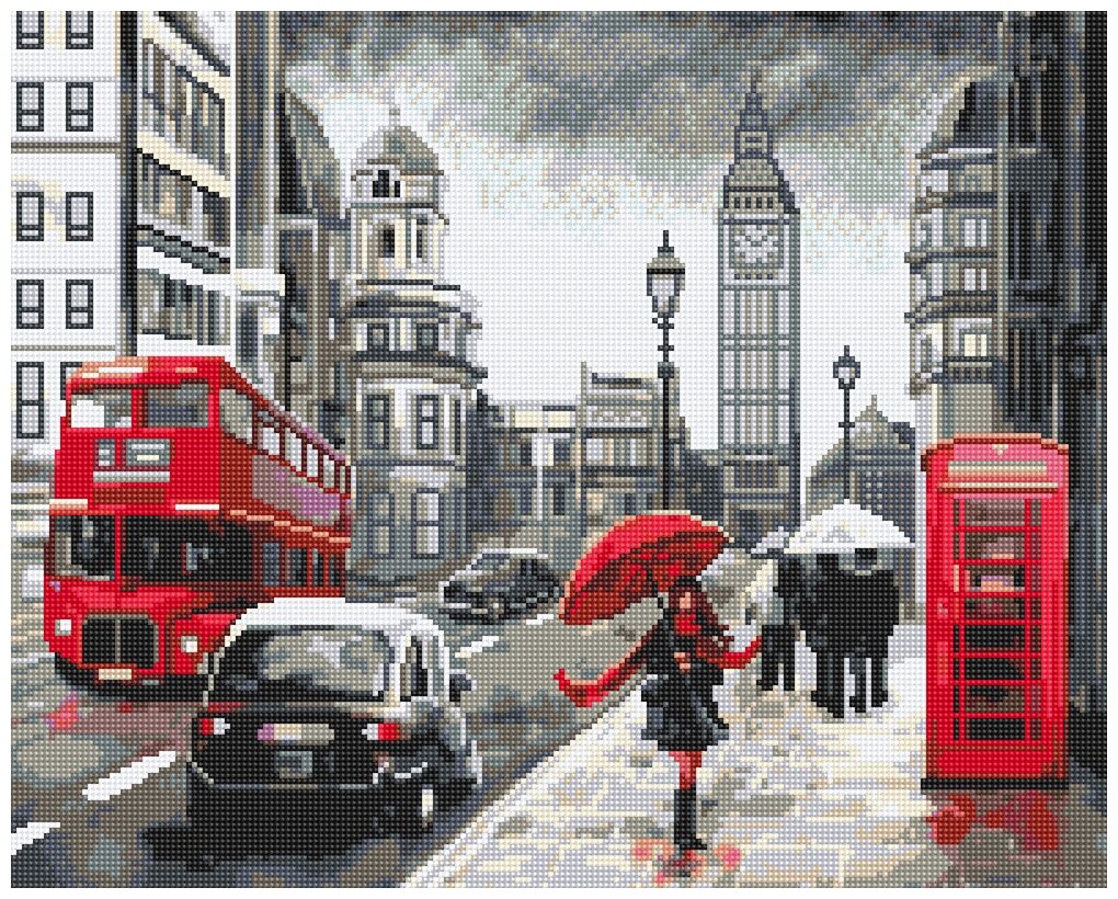 ALVK-09 Набор алмазной мозаики 'фрея' 'Улица дождливого Лондона' 40 х 50 см